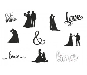 Stickserie - Brautpaar Silhouette